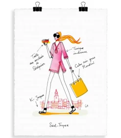 Affiche Eric Giriat 04 St-Tropez 56 X 76 Cm