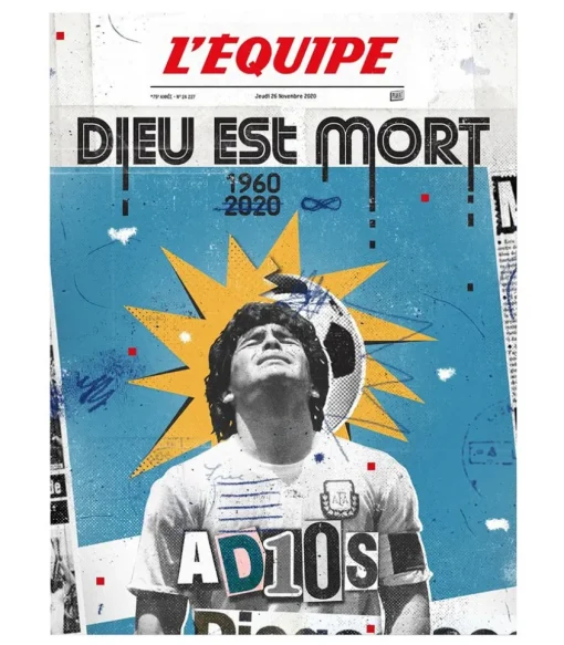 Affiche L'Equipe Maradona 50 X 70Cm