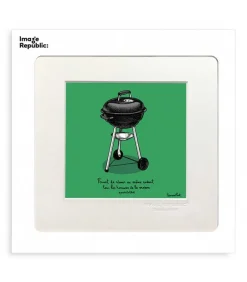 Affiche Pdtc Edouard Pont 086 Barbecue Couleur 22 X 22 Cm