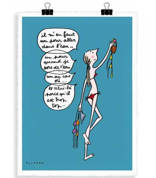 Affiche Soledad "Maillot" 56 X 76 Cm