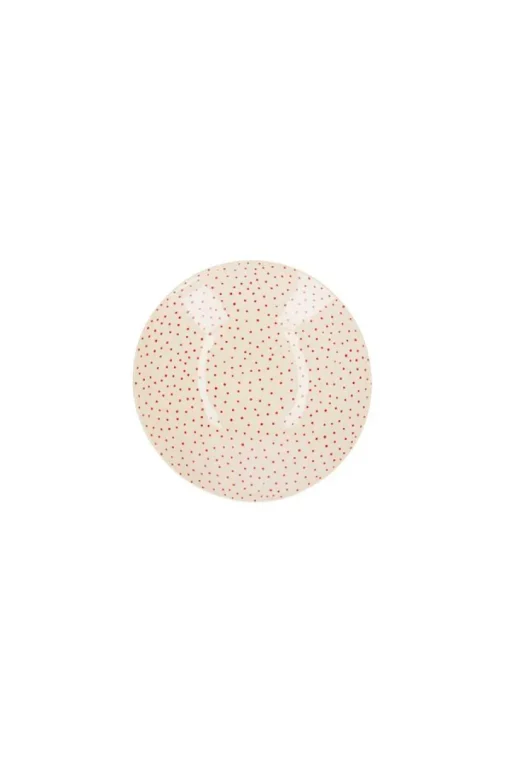 Assiette Creuse En Ceramique "Pois Rouges"
