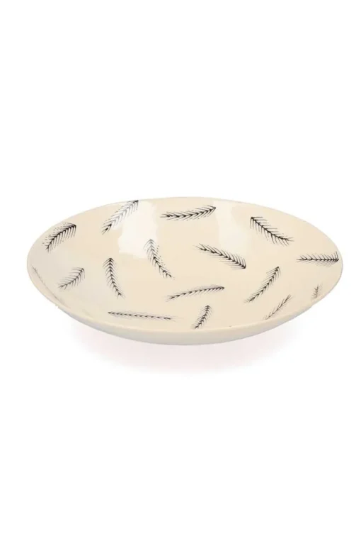Assiette Creuse En Ceramique "Grandes Plumes"