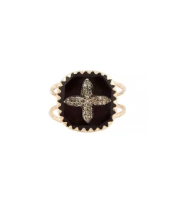 Bague Bowie N°2 Noir Et Diamants