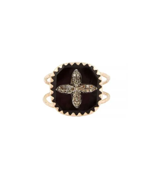 Bague Bowie N°2 Noir Et Diamants
