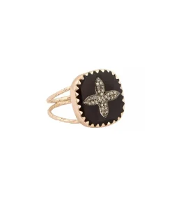 Bague Bowie N°2 Noir Et Diamants