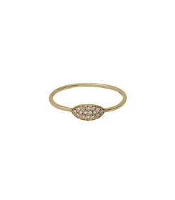 Bague Oblongue Or Jaune Et Diamants