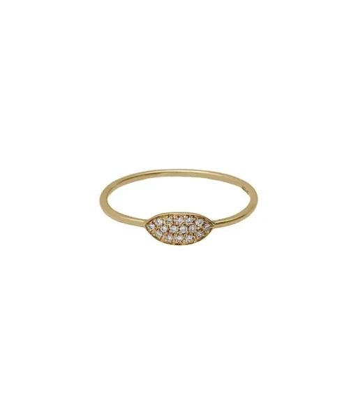 Bague Oblongue Or Jaune Et Diamants