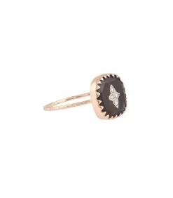 Bague Pierrot Noir Et Diamants