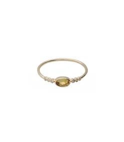 Bague Tourmaline Jaune & Diamants