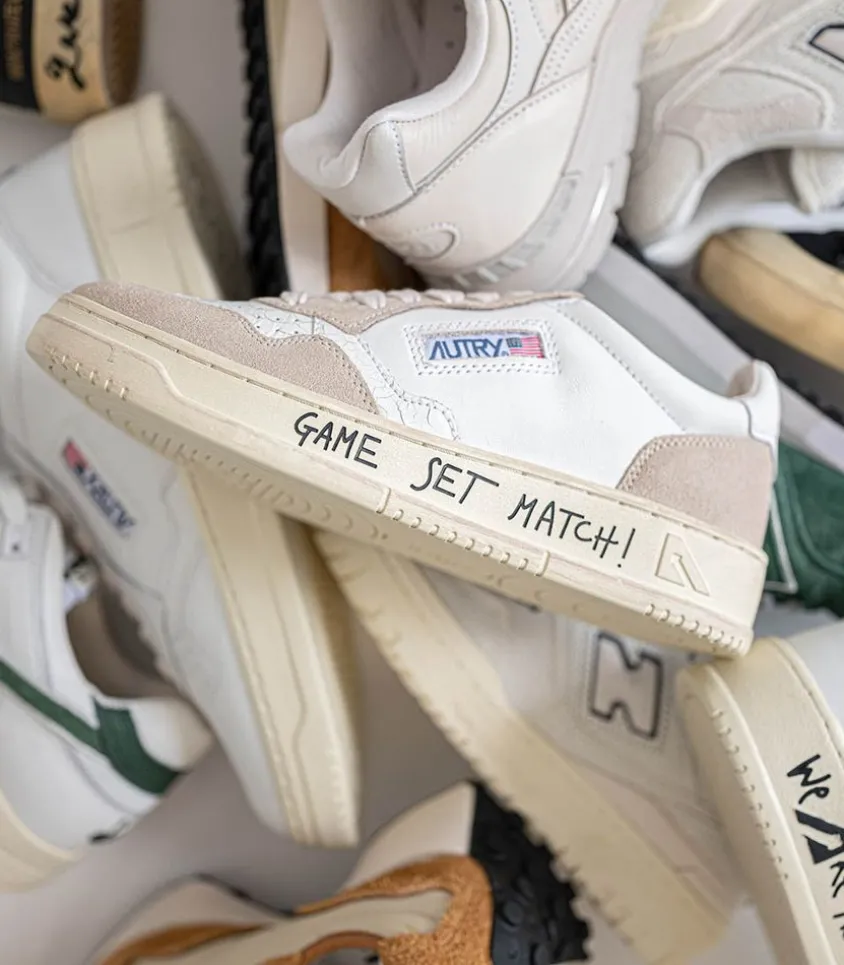 Baskets Low Leather & Suede White Game Set Match