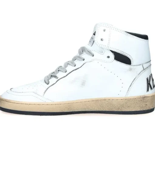 Baskets Sky-Star Cuir Blanc Etoile Noire