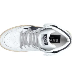 Baskets Sky-Star Cuir Blanc Etoile Noire