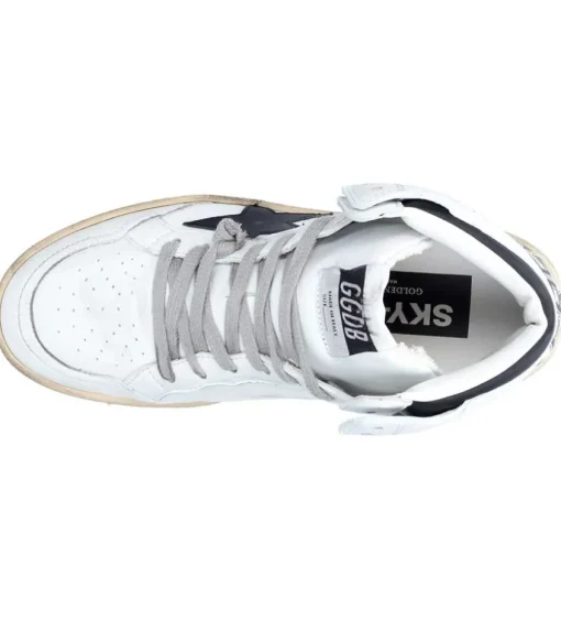 Baskets Sky-Star Cuir Blanc Etoile Noire