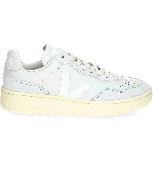 Baskets V-90 Leather Gravel White