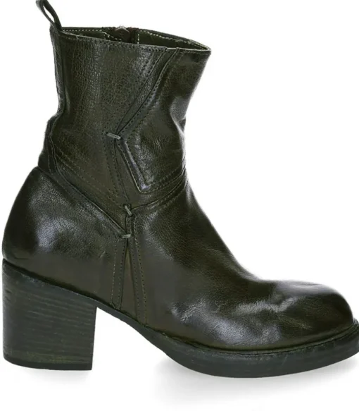 Boots Avec Empiecements En Cuir Kaki