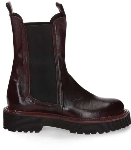 Boots Chelsea Monastero En Cuir Bordeaux