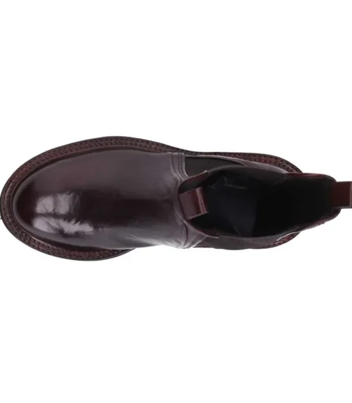 Boots Chelsea Monastero En Cuir Bordeaux
