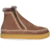 Boots Setsu Crochet Crepe Suede Camel/Beige
