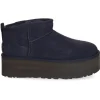 Bottines Classic Ultra Mini Plateforme Daim Bleu