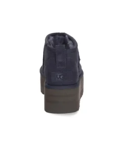 Bottines Classic Ultra Mini Plateforme Daim Bleu