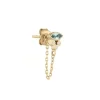 Boucle D'Oreille A Chaine Marquise En Tourmaline Bleue
