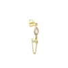 Boucle D'Oreille Creole Unique En Pierre De Lune Et Oeil De Diamant