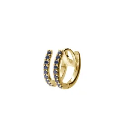 Boucle D'Oreille Double Saphirs Bleu
