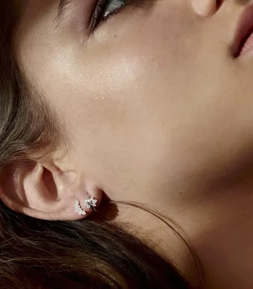 Boucle D'Oreille Nude Or Blanc Et Diamants