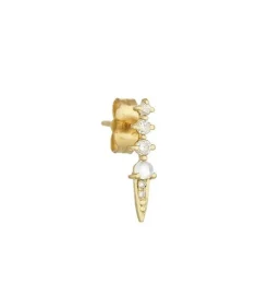 Boucle D'Oreille Pierre De Lune Et Diamants