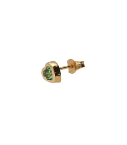 Boucle D'Oreille Puce Coeur En Tsavorites