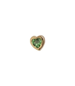 Boucle D'Oreille Puce Coeur En Tsavorites