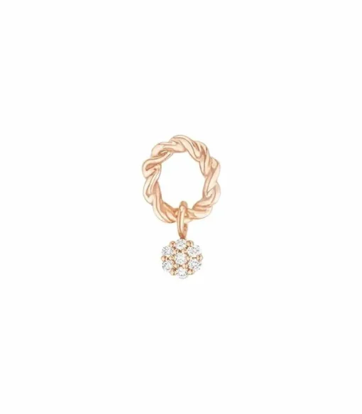Boucle D'Oreille Puce Dunaway Or Rose Et Diamants