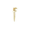 Boucle D'Oreille Stud Lune Pavee Et Chaine
