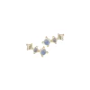 Boucles D'Oreilles Deux Pierres De Lune Et Un Diamant