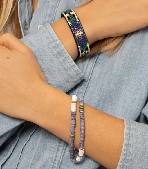 Bracelet Barnabe En Cuir Et Perles De Verre