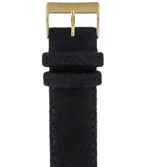 Bracelet De Montre Interchangeable Flanelle Noir / Or Jaune