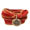 Bracelet En Soie A Nouer Avec Charm No Regrets Spirit Bird En Bronze