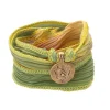 Bracelet En Soie A Nouer Et Charm Buddha Feet En Bronze