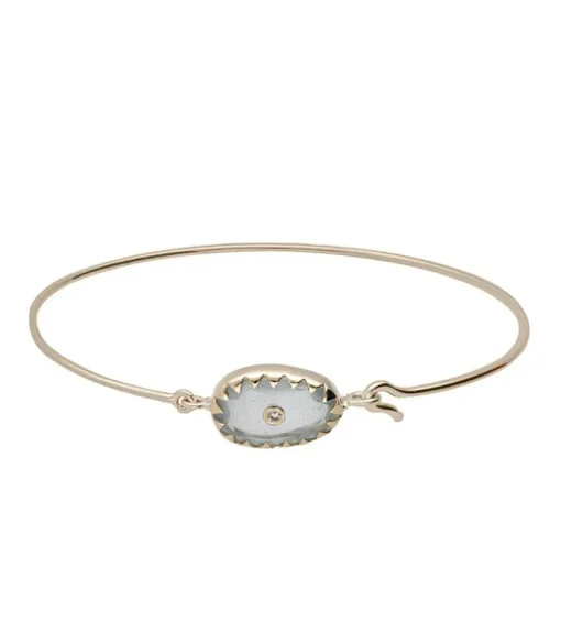 Bracelet Jonc Or Jaune Orso Aigue Marine