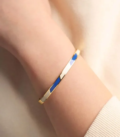 Bracelet Stripes Cobalt White