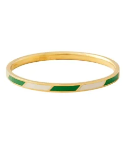 Bracelet Stripes Green White