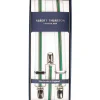 Bretelles Elastic Clip Blanches A Rayures Rouge Et Verte
