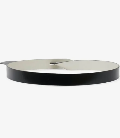 Ceinture Lecce En Cuir Reversible Craie/Noir
