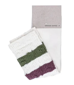 Chaussettes Hautes A Rayures Papyrus/Pesto