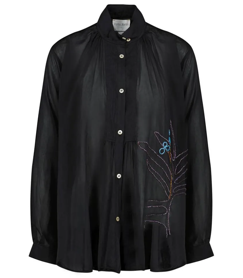 Chemise Brodee Noir