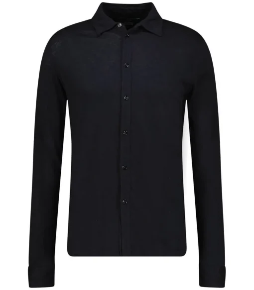 Chemise Manches Longues Homme Coton Et Cachemire Noir