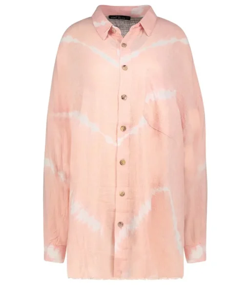 Chemise Oversize Mykonos Tie & Dye Powder Pink
