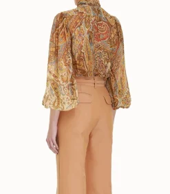 Chemisier Sensory Billow Paisley Gold Print