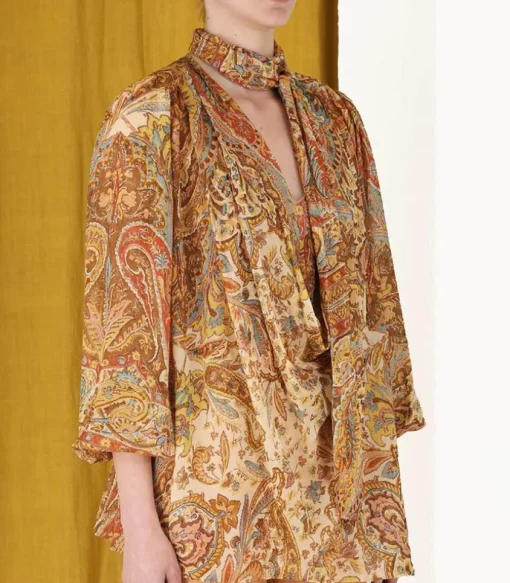Chemisier Sensory Billow Paisley Gold Print
