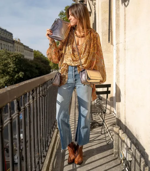 Chemisier Sensory Billow Paisley Gold Print